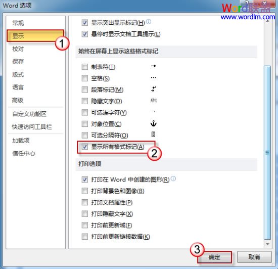 显示所有格式标记